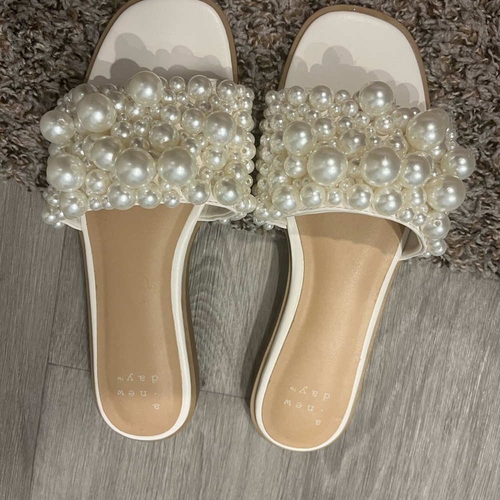 a new day Cream Pearl Embellished Sandals